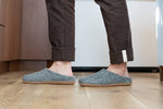 Kyrgies Wool Slippers with All Natural Sole - Low Back - Gray Men's - Kyrgies